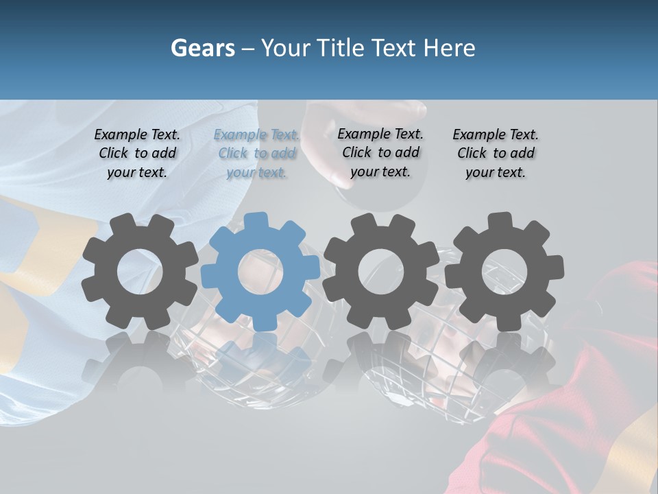 A Man And A Woman Wearing Hockey Helmets PowerPoint Template