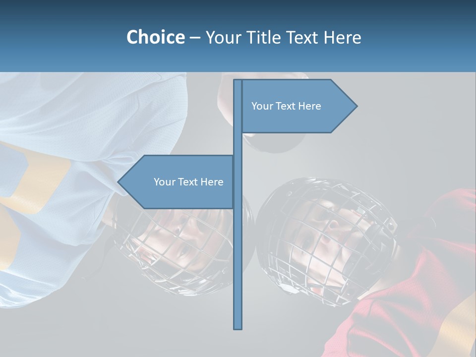 A Man And A Woman Wearing Hockey Helmets PowerPoint Template