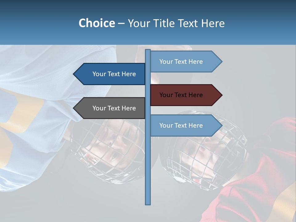 A Man And A Woman Wearing Hockey Helmets PowerPoint Template