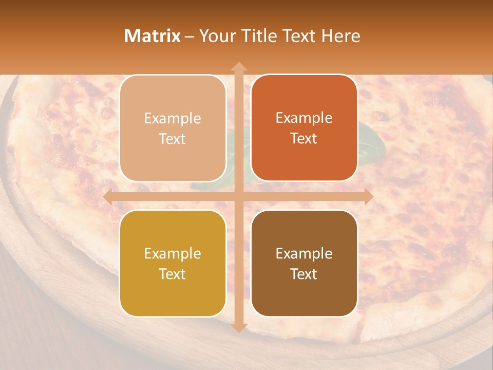 A Pizza On A Wooden Plate On A Table PowerPoint Template