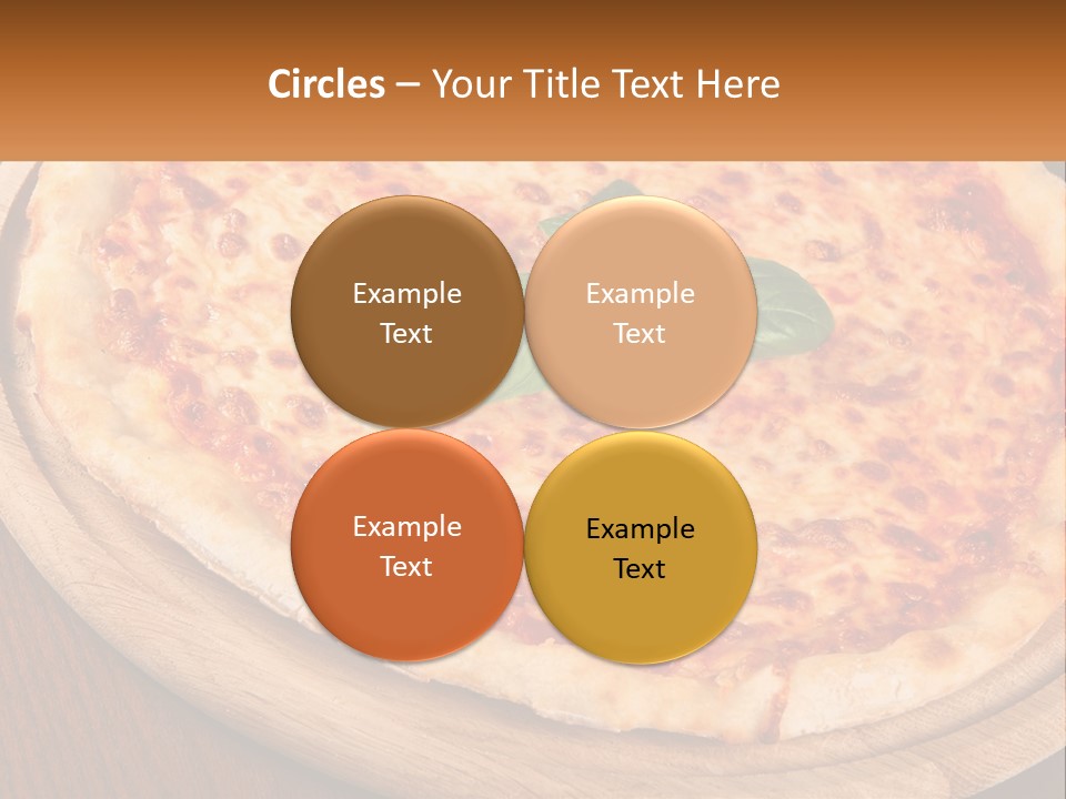 A Pizza On A Wooden Plate On A Table PowerPoint Template