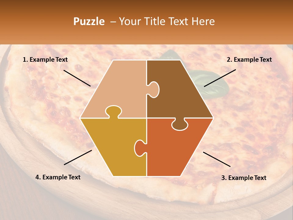A Pizza On A Wooden Plate On A Table PowerPoint Template