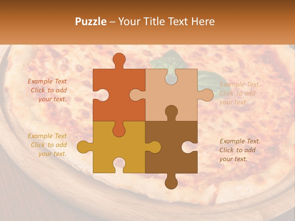 A Pizza On A Wooden Plate On A Table PowerPoint Template