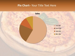 A Pizza On A Wooden Plate On A Table PowerPoint Template