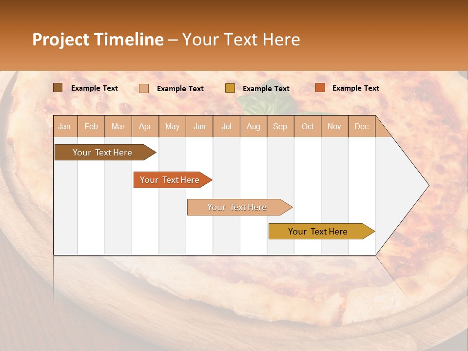 A Pizza On A Wooden Plate On A Table PowerPoint Template