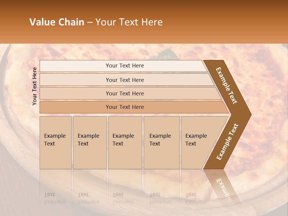 A Pizza On A Wooden Plate On A Table PowerPoint Template