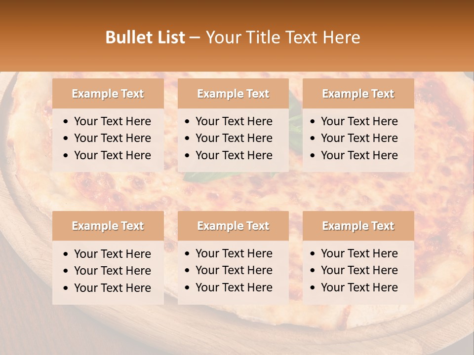 A Pizza On A Wooden Plate On A Table PowerPoint Template