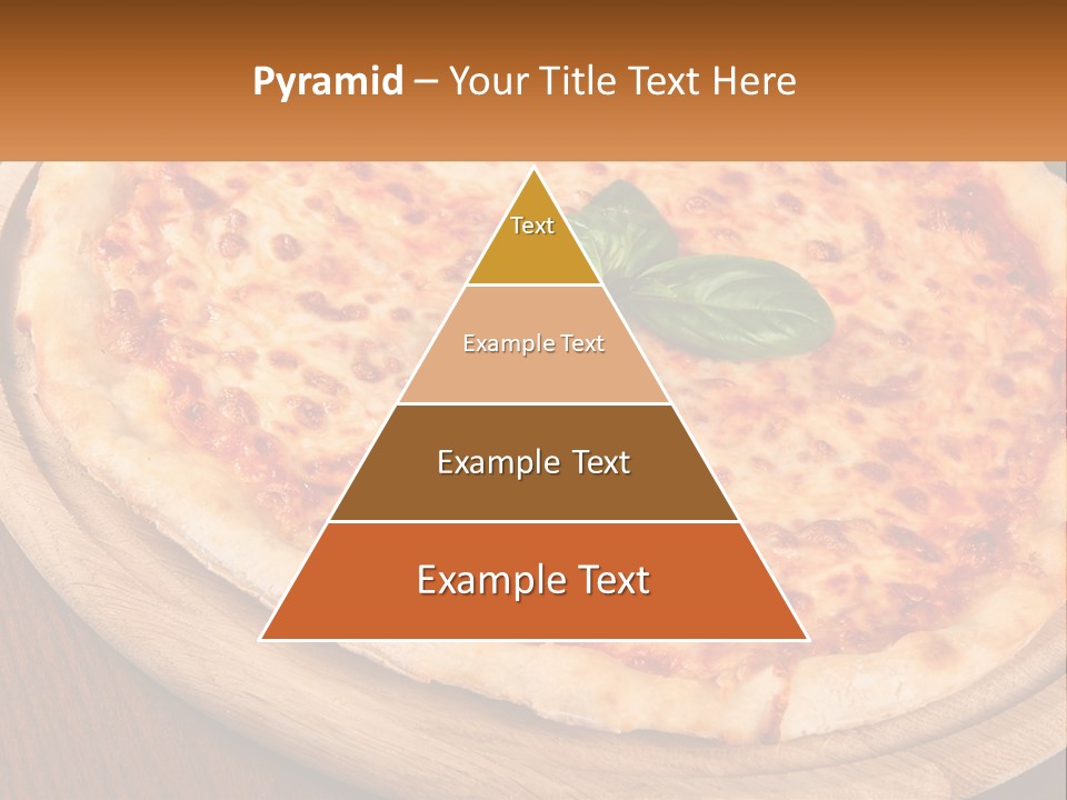 A Pizza On A Wooden Plate On A Table PowerPoint Template