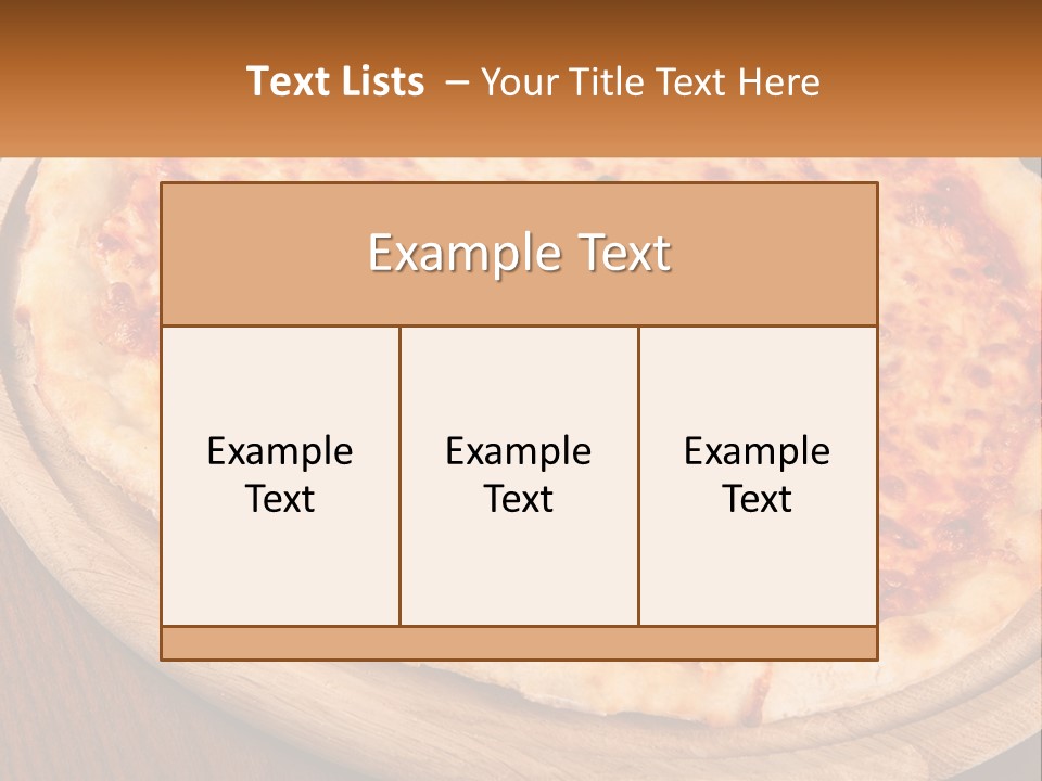 A Pizza On A Wooden Plate On A Table PowerPoint Template