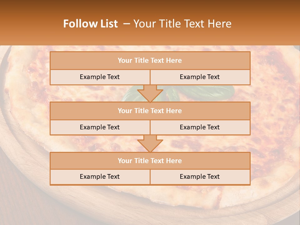A Pizza On A Wooden Plate On A Table PowerPoint Template