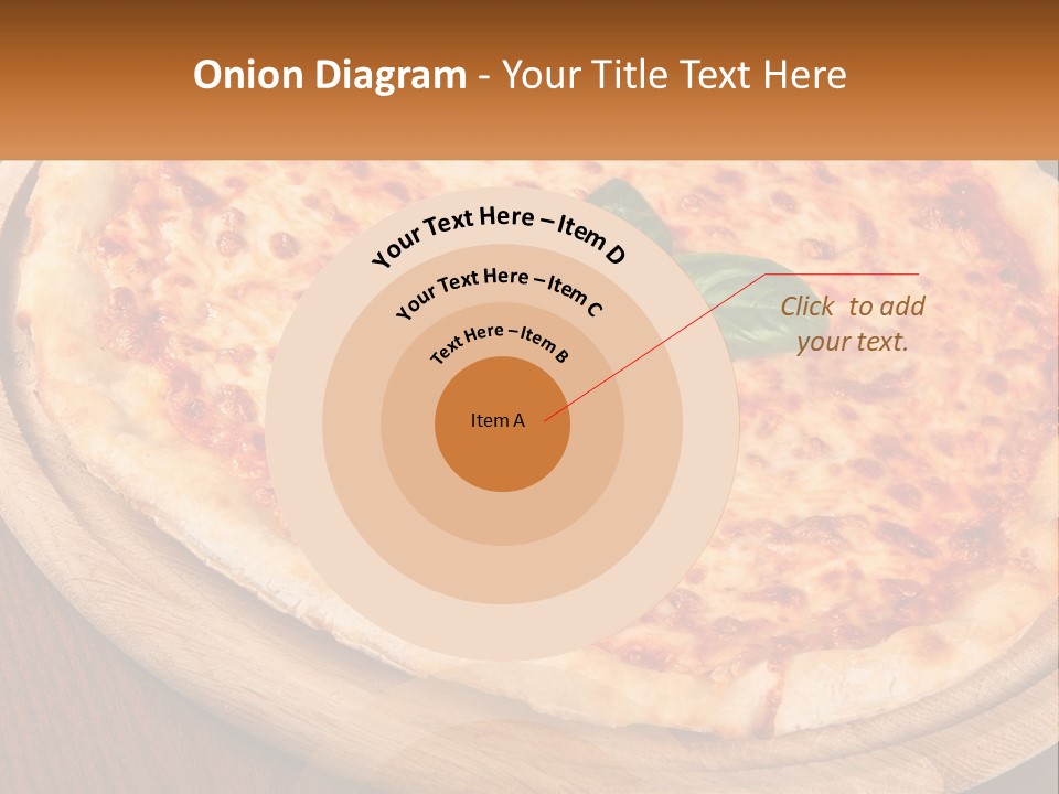 A Pizza On A Wooden Plate On A Table PowerPoint Template