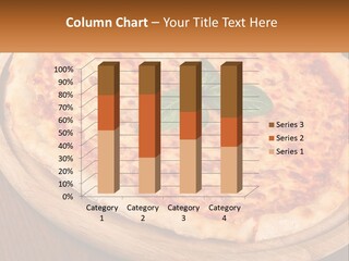 A Pizza On A Wooden Plate On A Table PowerPoint Template