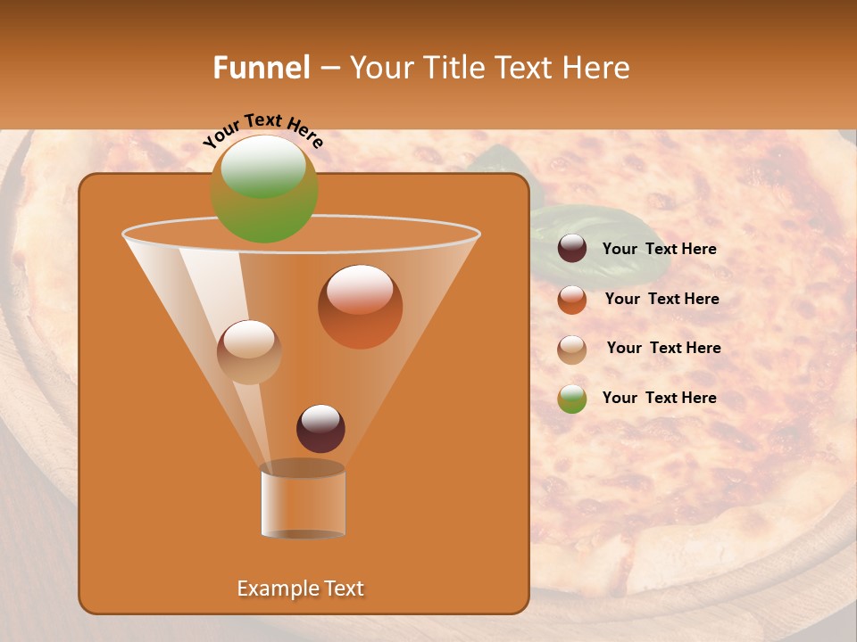 A Pizza On A Wooden Plate On A Table PowerPoint Template