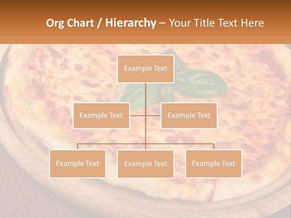 A Pizza On A Wooden Plate On A Table PowerPoint Template