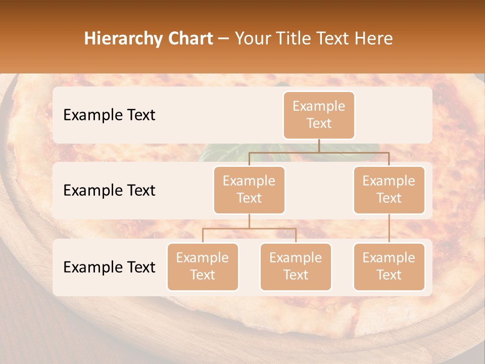 A Pizza On A Wooden Plate On A Table PowerPoint Template