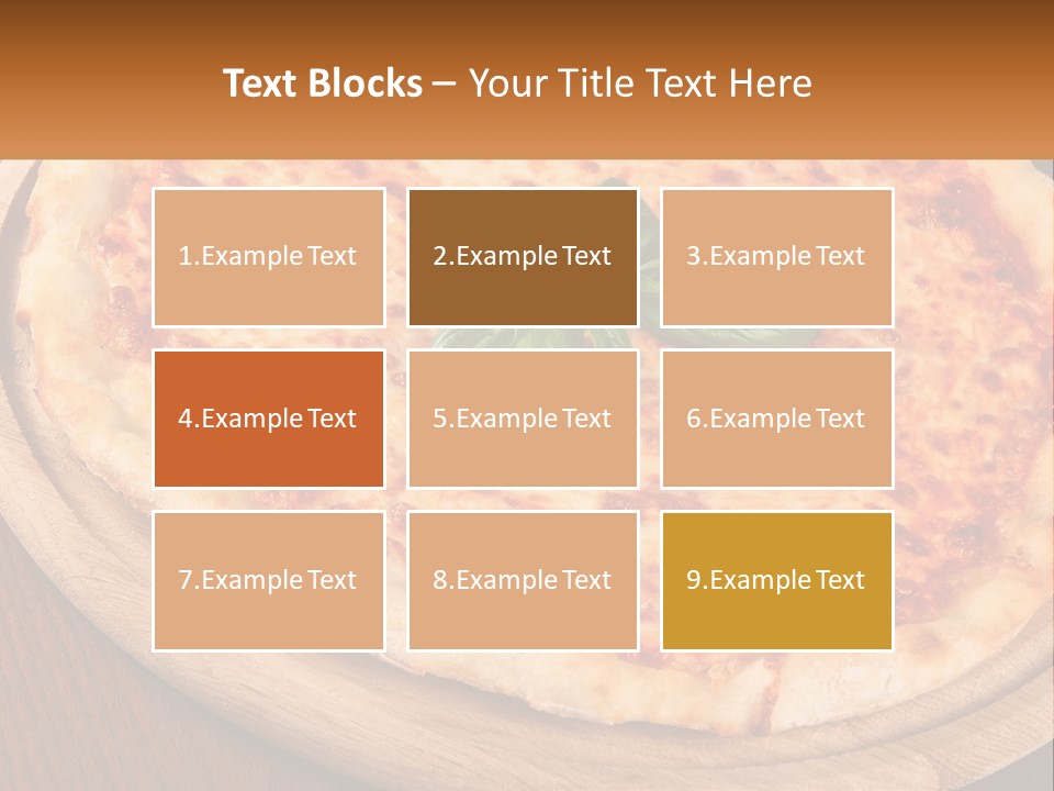 A Pizza On A Wooden Plate On A Table PowerPoint Template