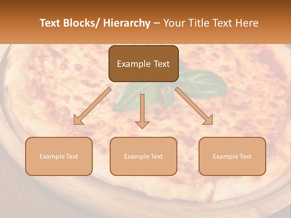 A Pizza On A Wooden Plate On A Table PowerPoint Template