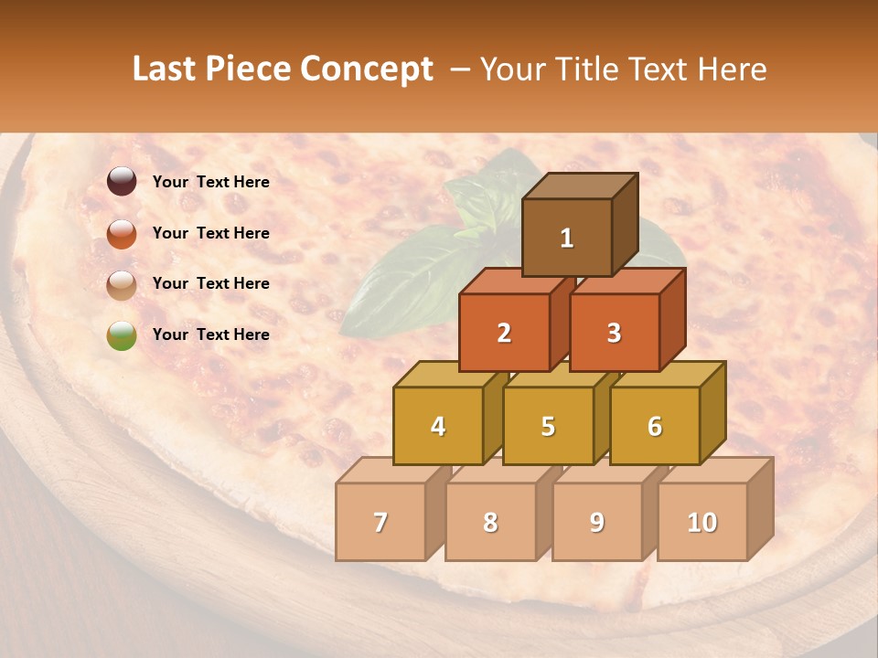 A Pizza On A Wooden Plate On A Table PowerPoint Template