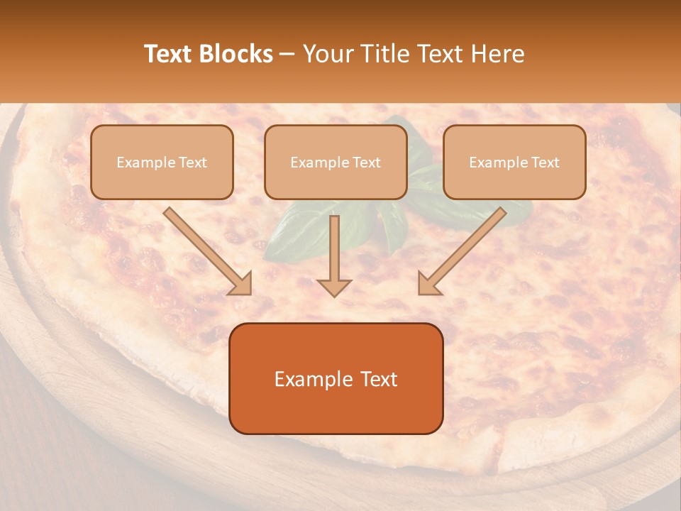 A Pizza On A Wooden Plate On A Table PowerPoint Template