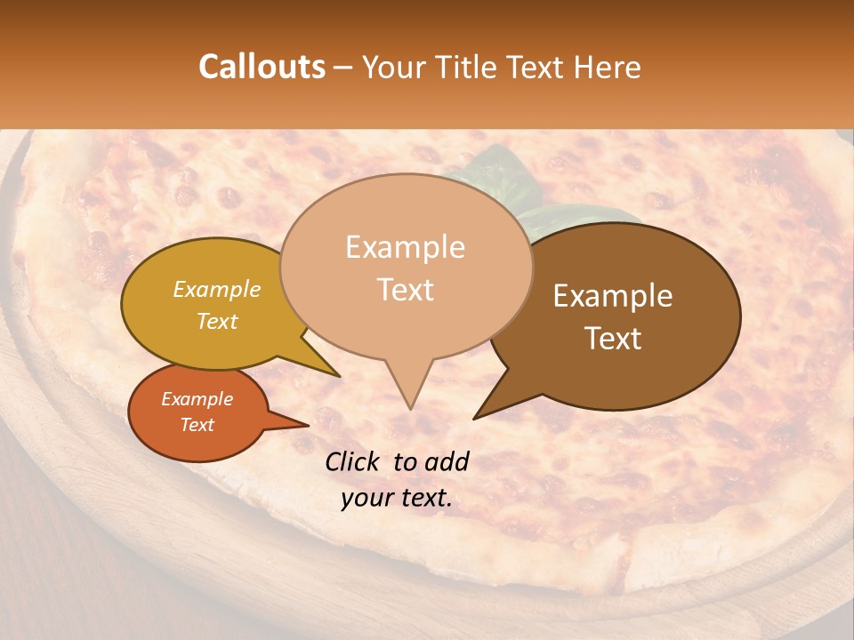 A Pizza On A Wooden Plate On A Table PowerPoint Template