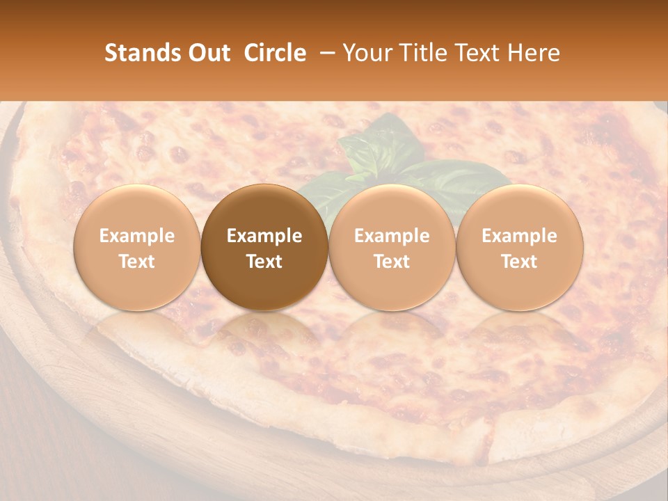 A Pizza On A Wooden Plate On A Table PowerPoint Template