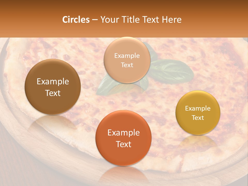 A Pizza On A Wooden Plate On A Table PowerPoint Template