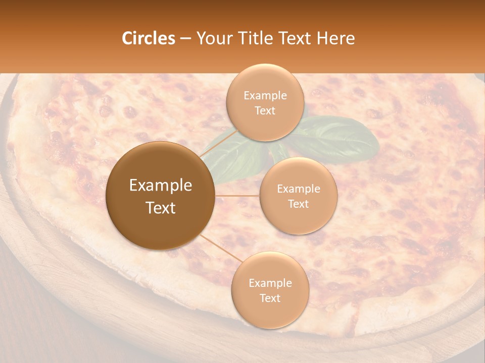 A Pizza On A Wooden Plate On A Table PowerPoint Template