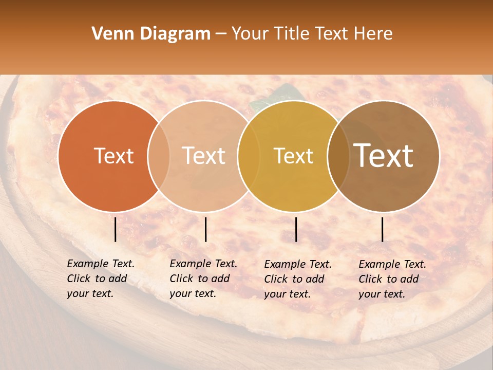 A Pizza On A Wooden Plate On A Table PowerPoint Template