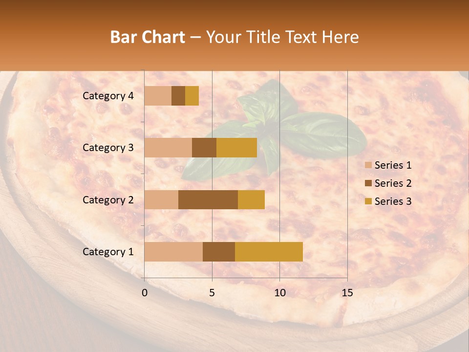 A Pizza On A Wooden Plate On A Table PowerPoint Template