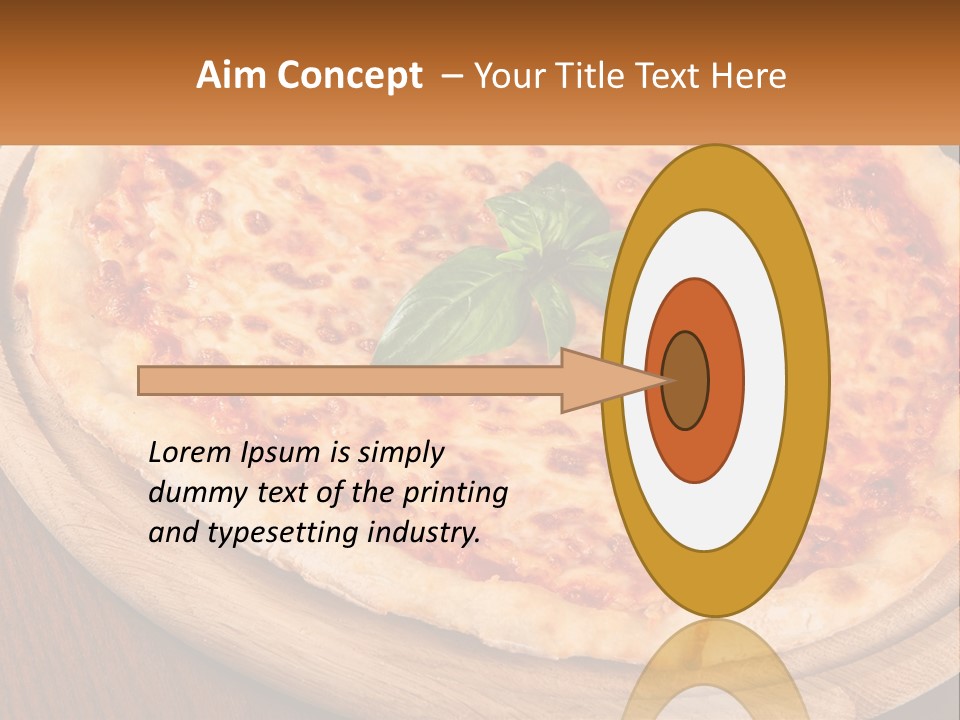 A Pizza On A Wooden Plate On A Table PowerPoint Template