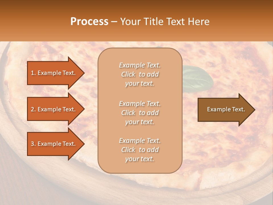 A Pizza On A Wooden Plate On A Table PowerPoint Template