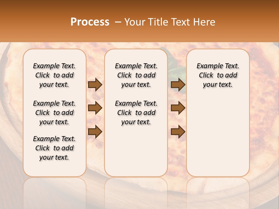 A Pizza On A Wooden Plate On A Table PowerPoint Template