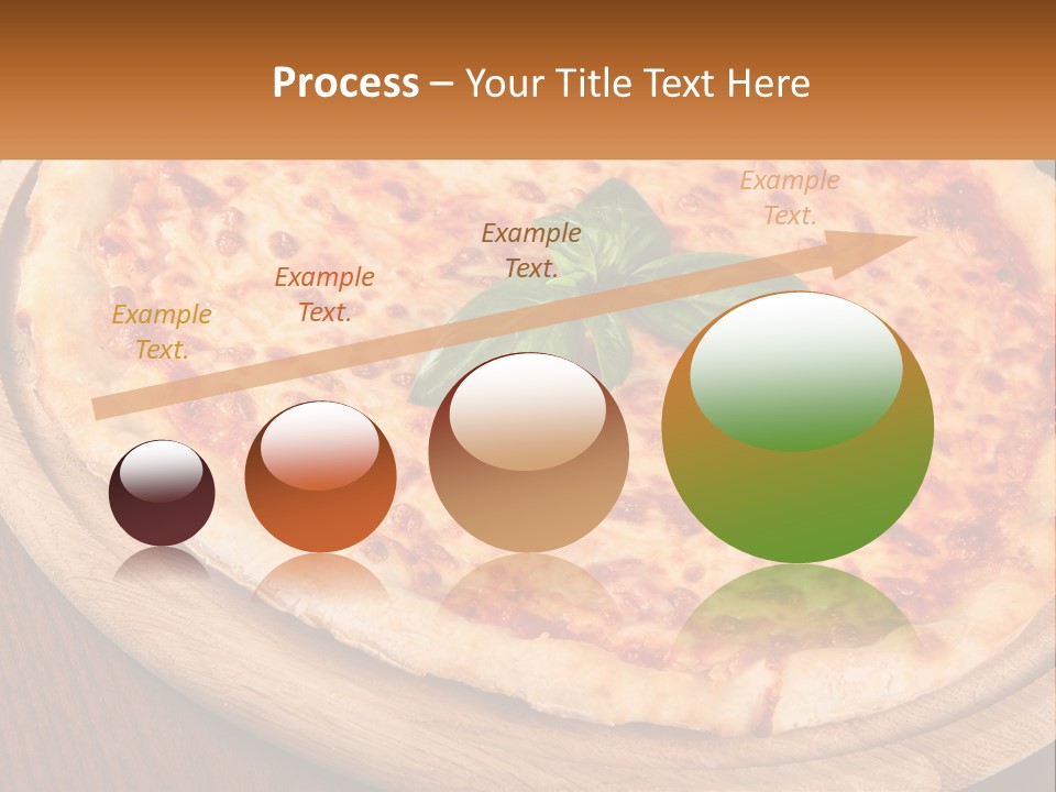 A Pizza On A Wooden Plate On A Table PowerPoint Template