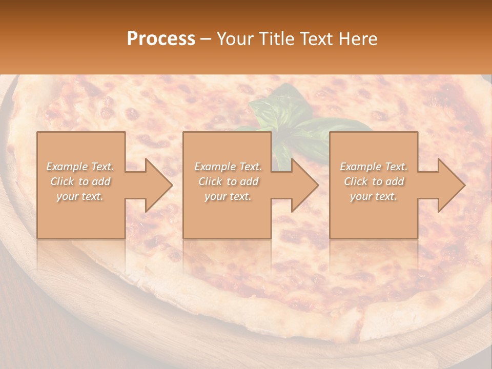 A Pizza On A Wooden Plate On A Table PowerPoint Template