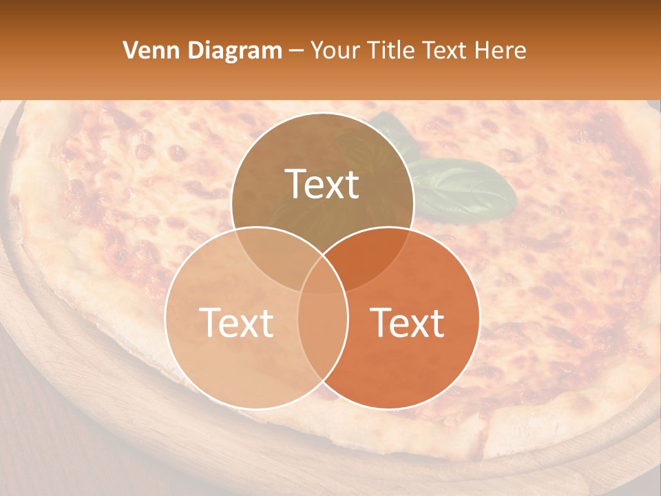 A Pizza On A Wooden Plate On A Table PowerPoint Template
