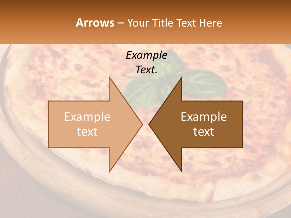 A Pizza On A Wooden Plate On A Table PowerPoint Template