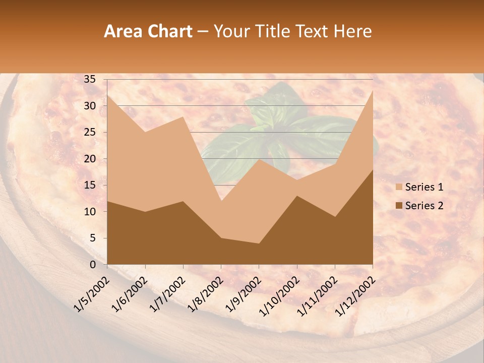 A Pizza On A Wooden Plate On A Table PowerPoint Template