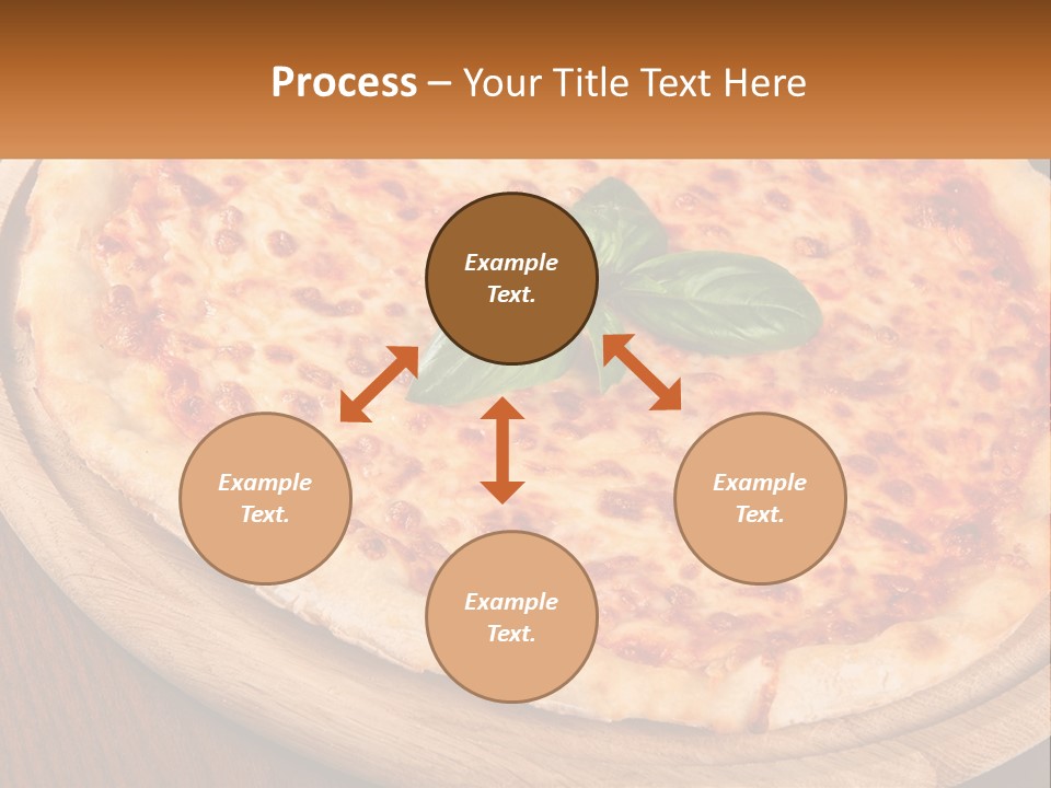 A Pizza On A Wooden Plate On A Table PowerPoint Template