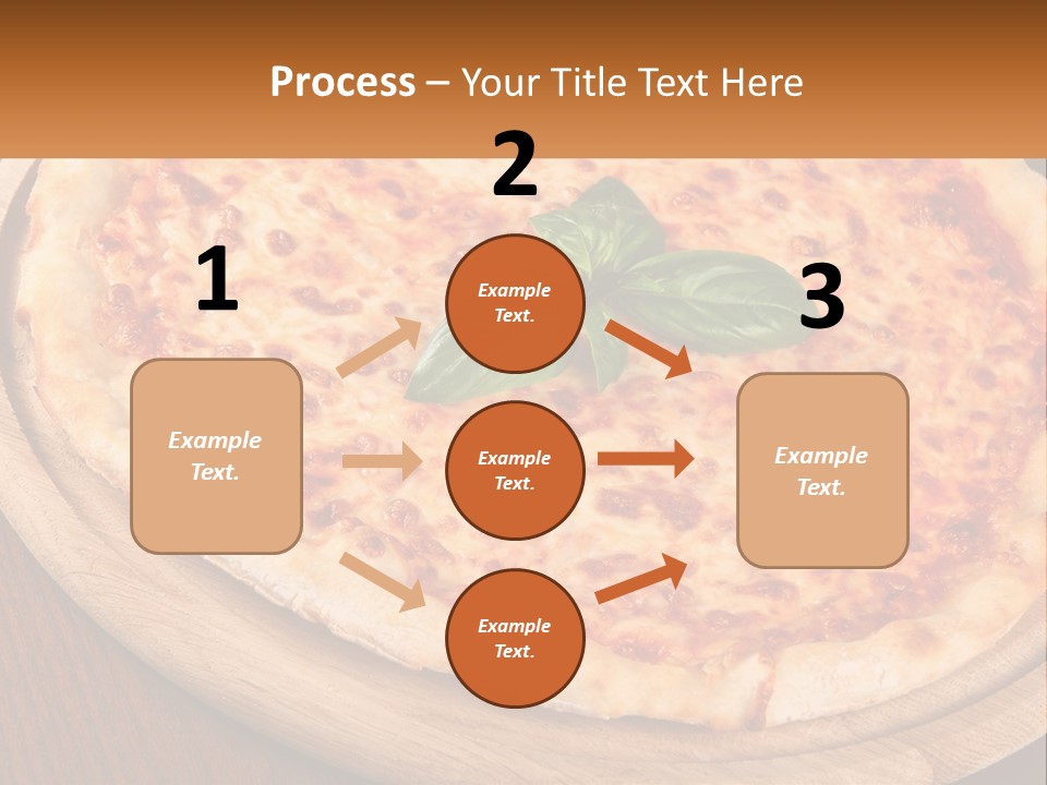 A Pizza On A Wooden Plate On A Table PowerPoint Template