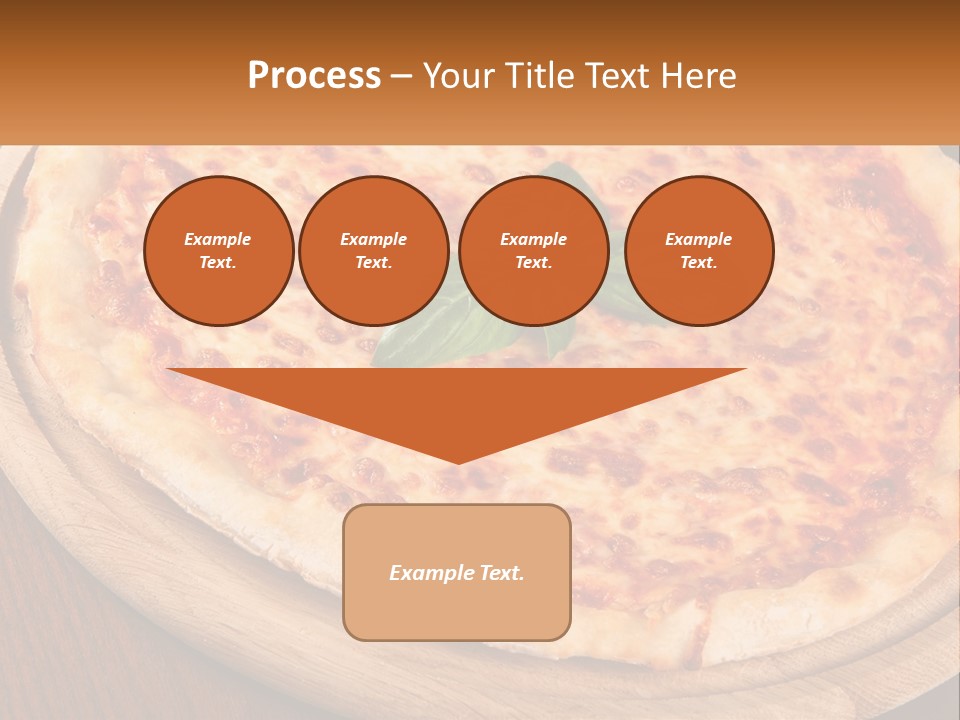 A Pizza On A Wooden Plate On A Table PowerPoint Template