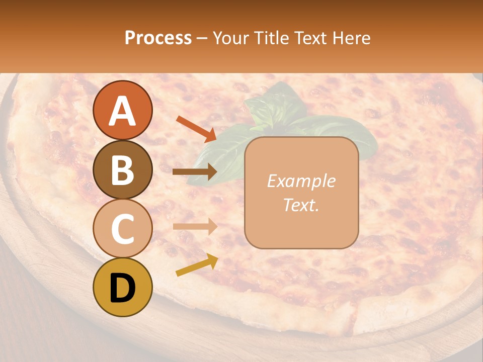 A Pizza On A Wooden Plate On A Table PowerPoint Template