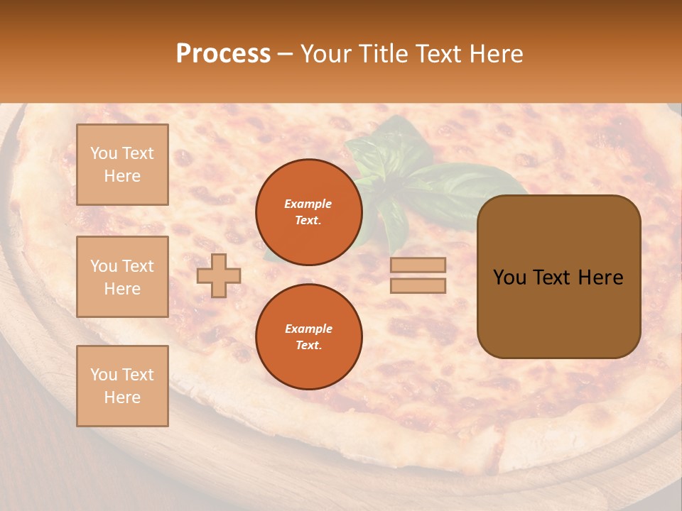 A Pizza On A Wooden Plate On A Table PowerPoint Template