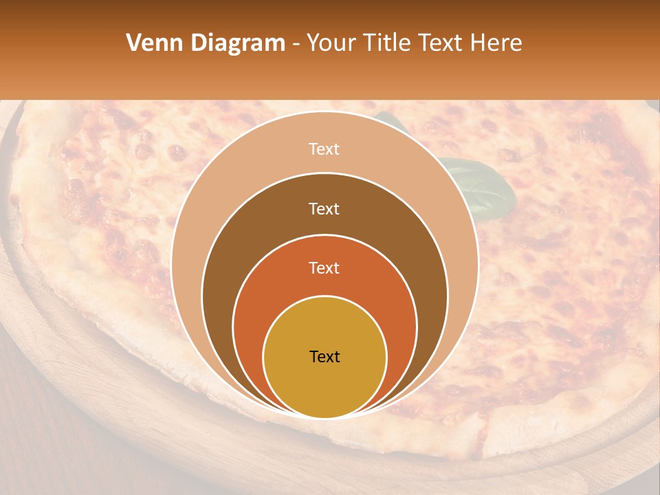 A Pizza On A Wooden Plate On A Table PowerPoint Template