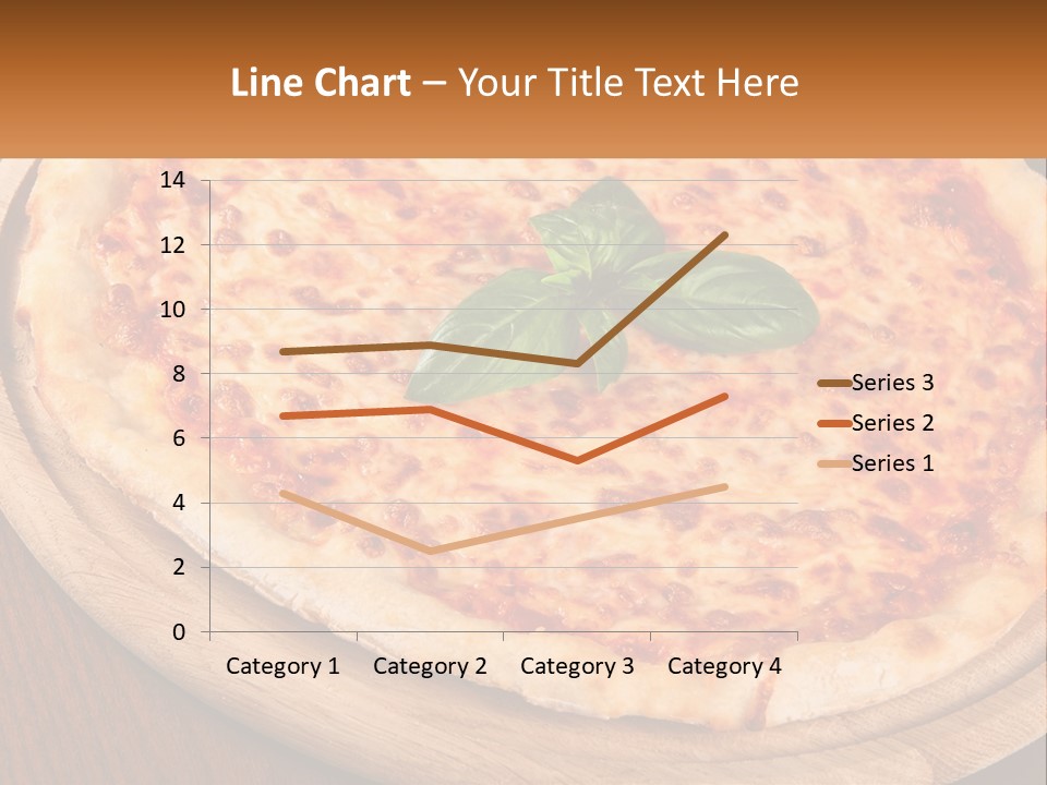 A Pizza On A Wooden Plate On A Table PowerPoint Template