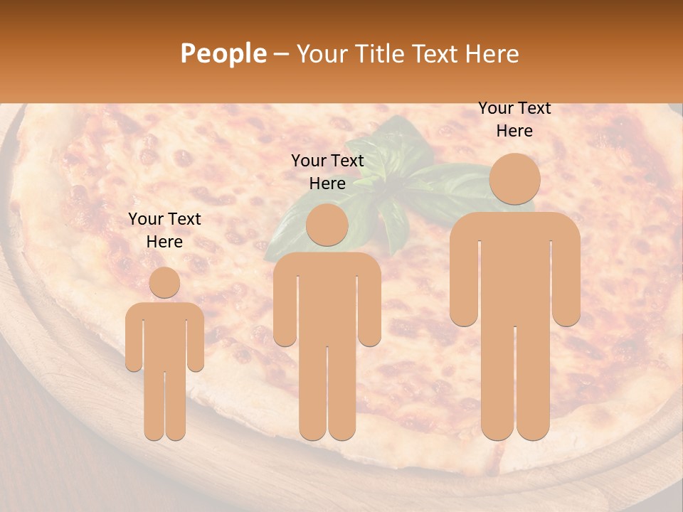 A Pizza On A Wooden Plate On A Table PowerPoint Template