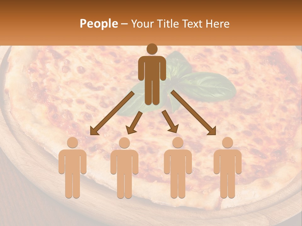 A Pizza On A Wooden Plate On A Table PowerPoint Template