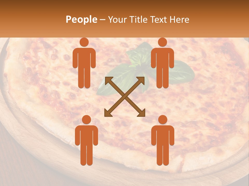 A Pizza On A Wooden Plate On A Table PowerPoint Template