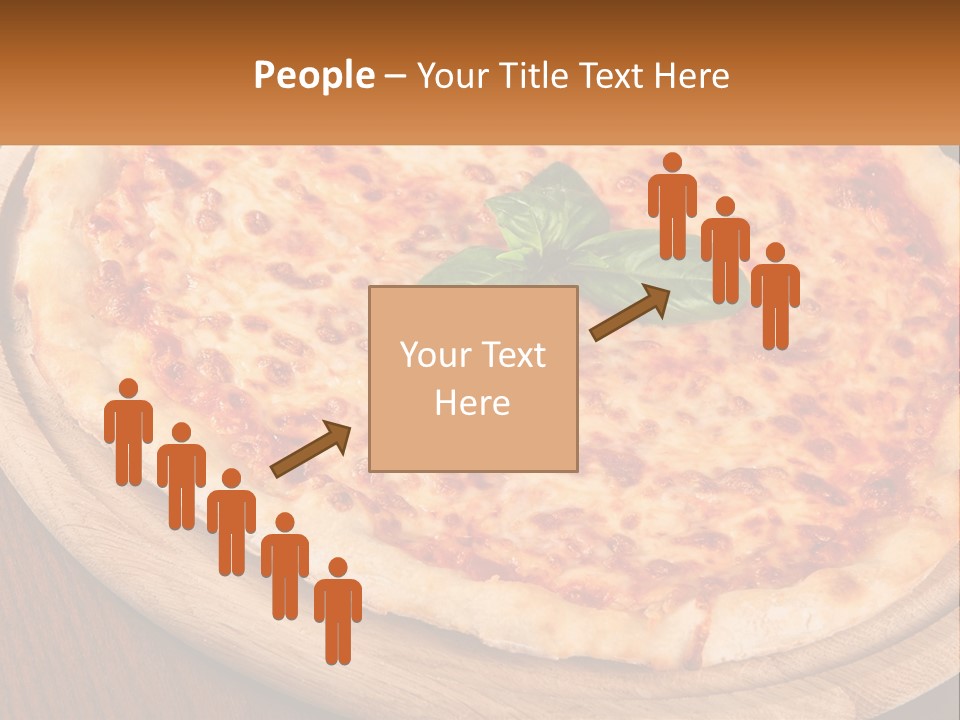 A Pizza On A Wooden Plate On A Table PowerPoint Template