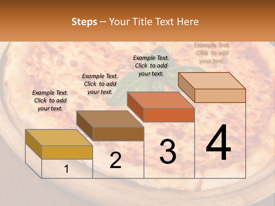 A Pizza On A Wooden Plate On A Table PowerPoint Template