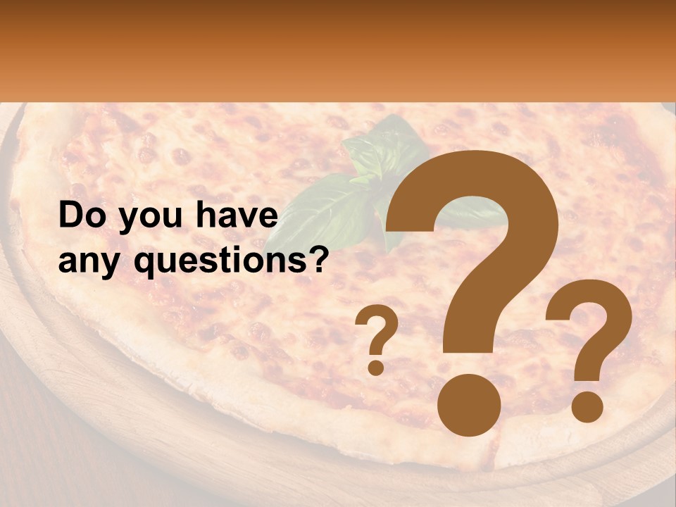 A Pizza On A Wooden Plate On A Table PowerPoint Template